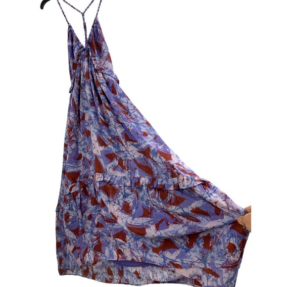 Anthropologie S Halter Dress Ruffle NWOT Lined RGG10693 Maxi $228 v-neck - Picture 10 of 11